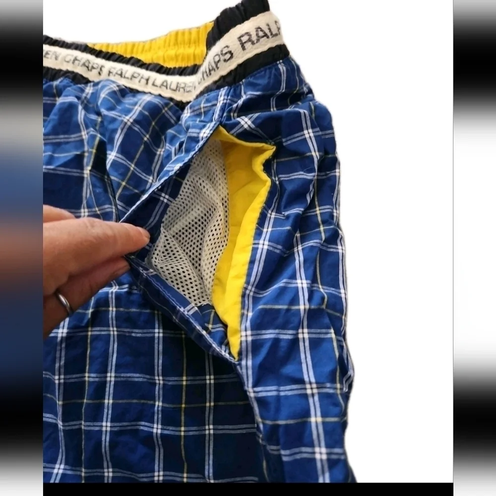 Ralph Lauren Chaps Vintage Blue Striped Casual Nautical Swim Short XL